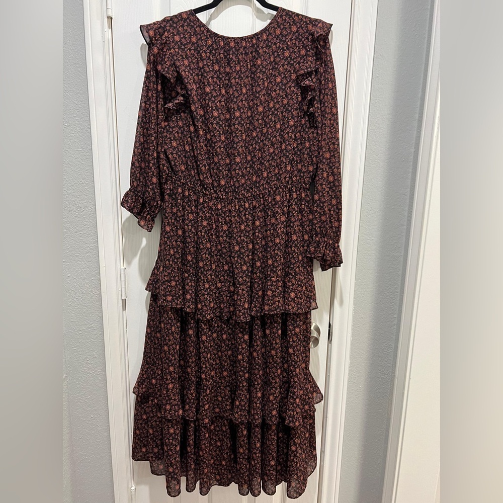 Madewell Georgette Tiered Ruffle Maxi Dress 2X - Picture 3 of 13